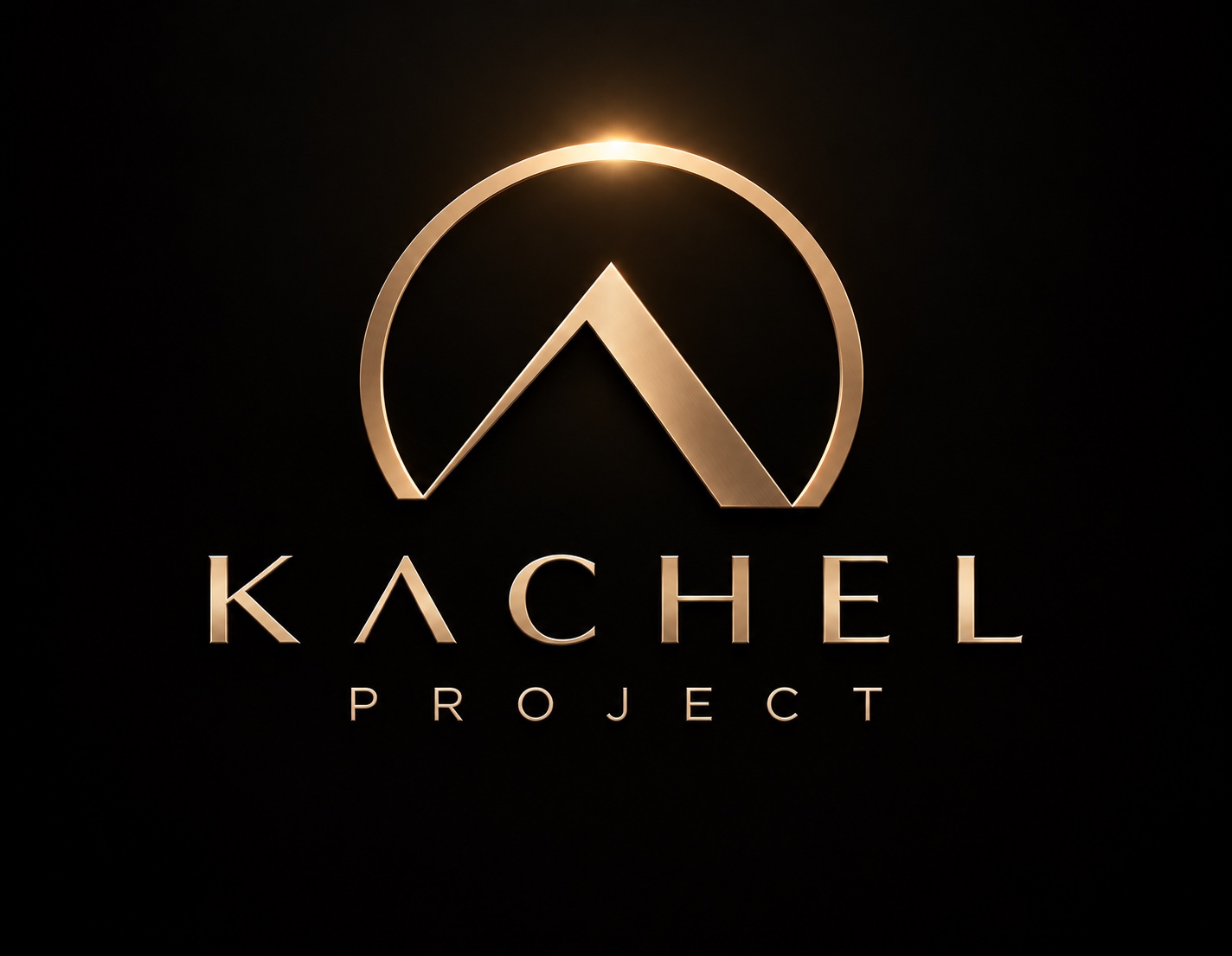 Kachel Project gold mountain and circle logo